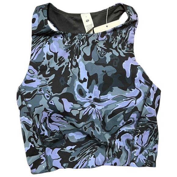 Lululemon Swift Speed Cropped Tank Top B/C Cup Size 4 Flower Meld Multi - Picture 1 of 6